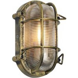 Udendørs væg- og loftlampe antik guld oval IP44 - Noutica