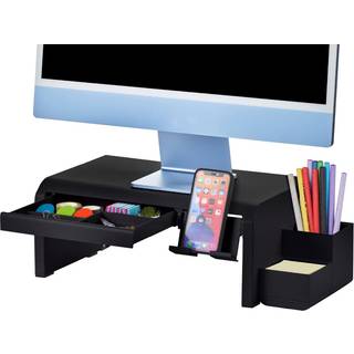 Bostitch Konnect Justerbar skærmstiger med skuffe mobiltelefonstativ og blyantholder bærbar status til skrivebord 4 højde niveauer Kabelstyring &