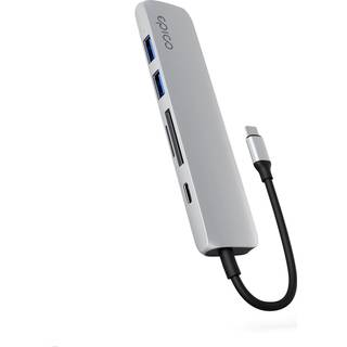 Epico 6-i-1 USB-C Adapter – Aluminium Design med 8K Opløsning - Silver
