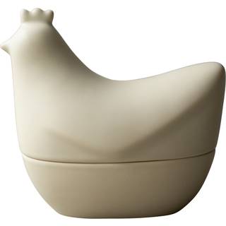 Dbkd Happy Hen Krukke Med Låg - Påskdekorationer Keramik Creme - 20240901CR