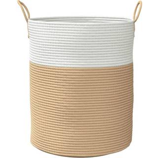 Opbevaringskurv Ø Bomuld Og Hvid - Beige / 38 x 46 cm