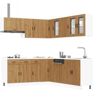 Køkkenskabssæt Porto 11 Dele Konstrueret Træ Etræsfarve - artisian oak