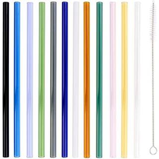 Genanvendelige glassugerør, 12-pak med rengøringsbørste