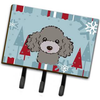 """" Caroline's Treasures BB1755th68 Winter Holiday Silver Grey Poodle Leash eller Key Holder Large Multicolor """"