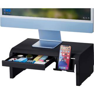 Bostitch Konnect Justerbar sk?rmstiger med skuffe og mobiltelefonholder b?rbar computer til skrivebord 4 h?jde niveauer Kabelstyring & gummif?dde