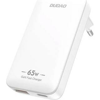 Dudao A65Q GaN oplader 65W (1 x USB-C/1 x USB-A) - Hvid
