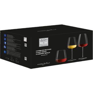 I Meravigliosi Vinglas-sæt 18 dele fra Luigi Bormioli - Klar farve - son.hyx® krystalinglas