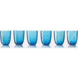 NasonMoretti Glassware - 'Idra' water glass, set of six, light blu in Light Blue glass