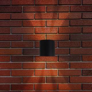 Udendørs LED-væglampe ALECTO, sort, højde 10 cm, IP54 op/ned