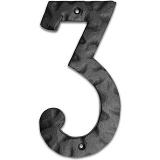Nach House -numre til udenfor 6 tommer sort adressenumre til hus - nummer 3 - rustikke numre til udenfor med monteringshardware