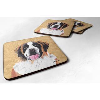 """" Caroline's Treasures SC9129FC Saint Bernard Foam Coasters (S?t p? 4) 3,5 """" """" H X 3,5 """" ""W Multicolor"" ""