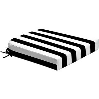 Arden Foam Outdoor Rund Rygs?depude 20 x 19 Lavet med ProFoam Regnt?t Fade Resistant Black Cabana Stripe