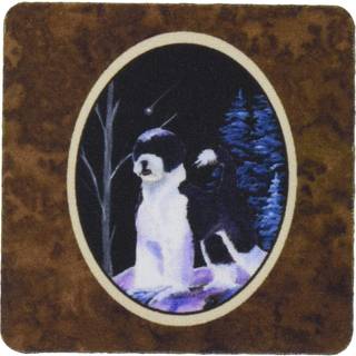 """" Caroline's Treasures SS8399FC Starry Night Portuguese Water Dog Foam Coasters Set p? 4 (S?t p? 4) 3,5 """" ""H x 3,5"" """" ""W Multicolor"" ""