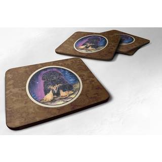 """" Caroline's Treasures SS8440FC Starry Night Tibetan Mastiff Foam Coasters Set p? 4 (S?t p? 4) 3,5 """" ""H X 3,5"" """" ""W Multicolor"" ""