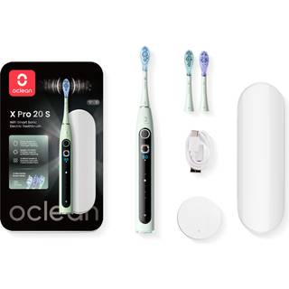 Oclean X Pro 20 Set Sonisk tandbørste + 2 Erstatningshoveder med rejsetaske Green - 1 stk.