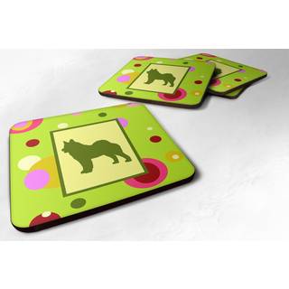 """" Caroline's Treasures CK1142FC Norwegian Elkhound Foam Coasters (Sæt på 4) 3.5 """" ""H X 3,5"" """" W Multicolor """"