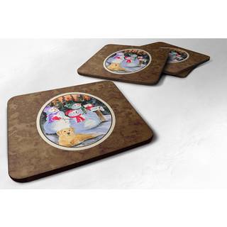 """" Caroline's Treasures SS8989FC Snowman med Golden Retriever Foam Coasters Set p? 4 (S?t p? 4) 3.5 """" ""H X 3,5"" """" ""W multicolor"" ""