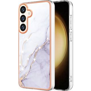 Samsung Galaxy S25+ (Plus) / S24+ (Plus) - EIDERWOOD Marmormønstret Plastik Cover - Hvid