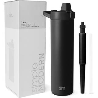 Enkel moderne filtreret vandflaske | Isolerede rustfrit stål kulstoffilter rejsevand flasker | Genanvendelig til rent drikkevand på farten | 24 o