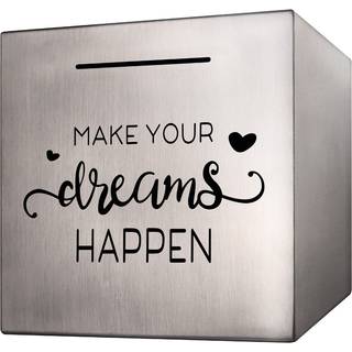 Piggy bank lavet af rustfrit st?l sparegris til voksne m?ntbank kan kun redde den sparegris, der ikke kan tages ud (78x78x78)