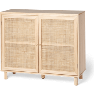 Søstrene Grene | Skab | Fyrretræ/rattan. 95 x 35 x 80 cm. | Natur