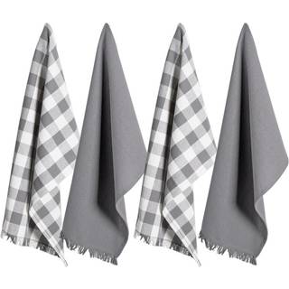 DII Assortered Gray Heavyweight Fringed Vishtowel (S?t p? 4)