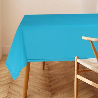 Ruvanti Bomuld Linneddeklud Rektangel Tabel 108x60 tommer klassisk hemstitch -plet resistent vaskbar dug Perfekt til sofabord D?kning spisestue b