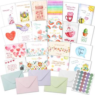 Mr. Pen-Thinking of You-kort med konvolutter 20 Unikke design store 5 x7 Tænker på dit kort tomt inde i lykønskningskort, der tænker på dig opmun