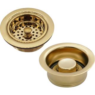 WestBrass A2165-01 4-1/4 """" OD post-stil stor køkkenkurv sil med affalds bortskaffelse flange og stopperafløb sæt 1-pakke poleret messing