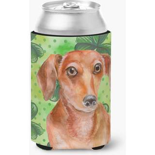 """" Caroline's Treasures Red Dachshund St Patrick's Decorative Can Hugger Multicolor """"