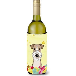 """"Caroline's Treasures BB1929LITERK """"""""Wire Haired Fox Terrier Easter Egg Hunt"""""""" Vinflaske Hugger Koozie 750ml Multicolor""""
