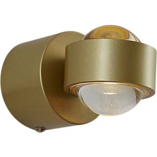 Design væglampe messing inkl. LED IP44 - Lens