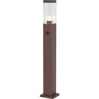 Udendørslampe rustbrun med klart glas 80 cm IP44 med stik og bevægelsessensor - Malios