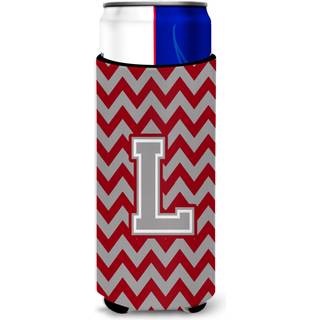 Brev L Chevron Crimson og Gray Ultra Beverage Isulators til slanke dåser CJ1043-LMUK