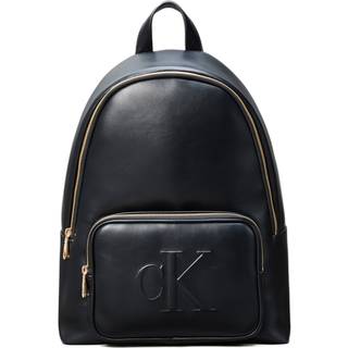 Embossed Monogram Logo Backpack - Black - One Size
