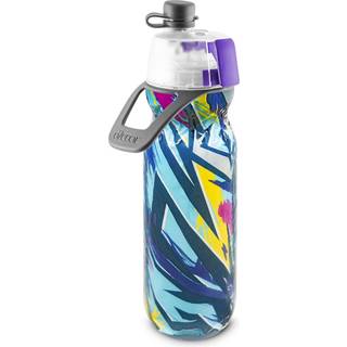 O2Cool Mist 'N Sip Misting Water Bottle 2-in-1 Mist og SIP-funktion uden lækage PULL TOP TUPE Genanvendelig sportsvandflaske-20 oz (Lightning Blu