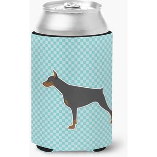 """" Caroline's Treasures Doberman Pinscher Checkerboard Blue Can eller Bottle Hugger BB3760CC ??kan hugger flerfarvet """"