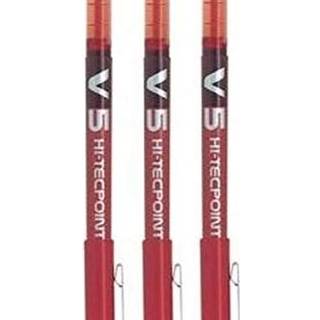 Pilot BX V5 R?d Hi-Tecpoint Ekstra fin rutsjeboldpen 0,5 mm NIB Tip 0,3 mm liniebredde (pakke med 3)