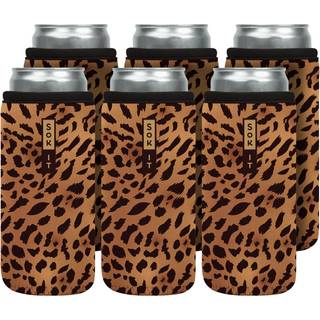 Sok Det kan Sok 6 Pack Sleeve til øl & soda isoleret neoprenovertræk (klassisk leopard 12oz slim kan ærme - 6 pack)