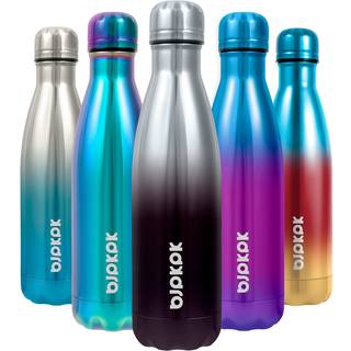 BJPKPK Isolerede vandflasker -17 oz/500 ml -Stureless Steel Water Flasker Sportsvandflasker Keep Cold i 24 timer og varm i 12 timers sølvminer