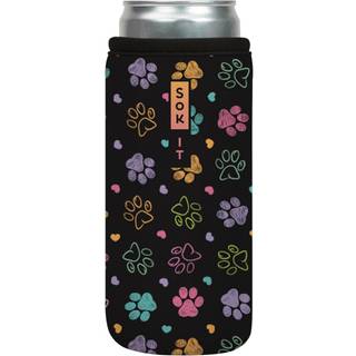 Sok It Can Sok-hylster til ?l- og sodavandsisoleret neopren-cover (furry Footprints 12oz slim d?se-sleeve)