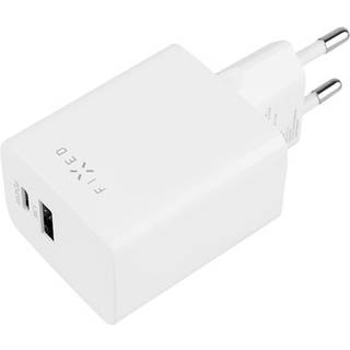 Fixed Mini Vægoplader 45W m. USB-A & USB-C - Hvid