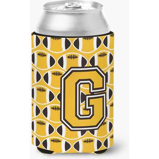 """" Caroline's Treasures CJ1080-GCC-brev G Football Black Gold Gold and White Can eller flaske Hugger Multicolor """"