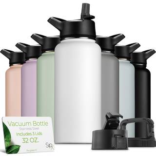 SIPX tredobbeltisoleret vandflaske med rustfrit st?l 32 oz. Med 3 l?g BPA-fri genanvendelig isoleret vandflaske holder kold 24 timers metal vandf
