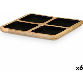 Bakke med Rum Gift Decor Sort 31 x 3 x 31 cm (6 enheder)