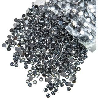 qiipii 620pcs 6mm m?rkegr? harpiks rhinestones til udformning af dybe gr? flatback sten bulk ss30 krystal sorte diamant