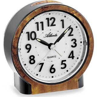 Atlanta 2173/20 Wecker Schleichende Sekunde Schwarz/Nussbaumfarben