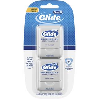Oral-B Glide Pro-Health Deep Clean Cool Mint Flavor Floss 80 M Twin Pack