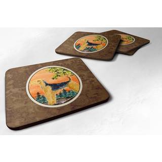 """" Caroline's Treasures SS8850FC Airedale Foam Coasters (S?t p? 4) 3,5 """" ""H X 3,5"" """" W multicolor """"