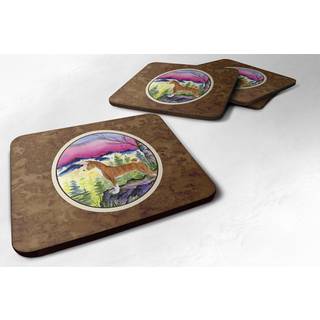 """" Caroline's Treasures SS8371FC Basenji Foam Coasters (S?t p? 4) 3.5 """" ""H X 3.5"" """" W Multicolor """"
